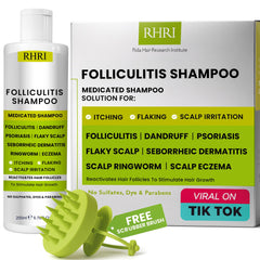 Rida Hair Research Institute Shampoing folliculite, bouteille prête à l’emploi, apaise démangeaisons.