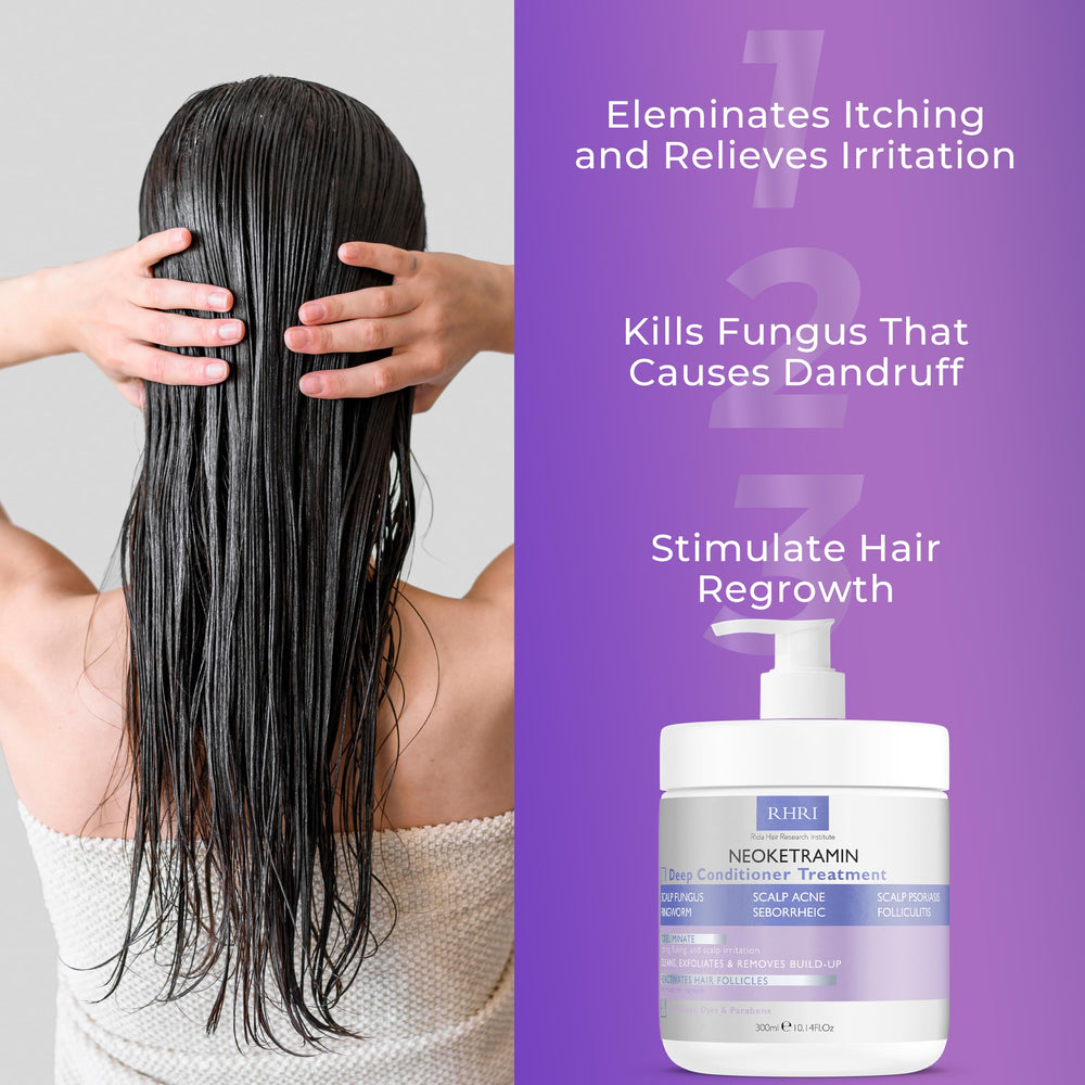 Rida Neoketramin: soin antifongique pour tous types de cheveux sensibles.
