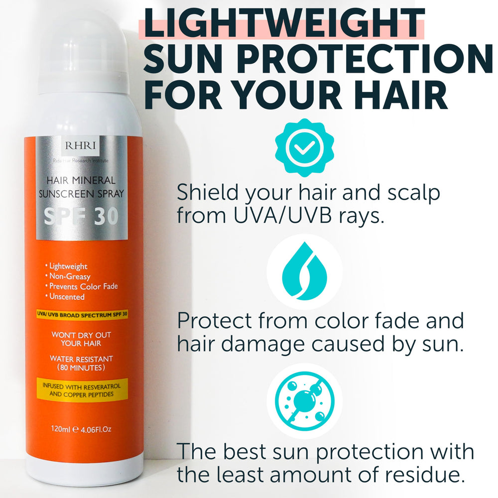 Rida SPF30 pulvérisateur 360 pour une couverture rapide des racines aux pointes.