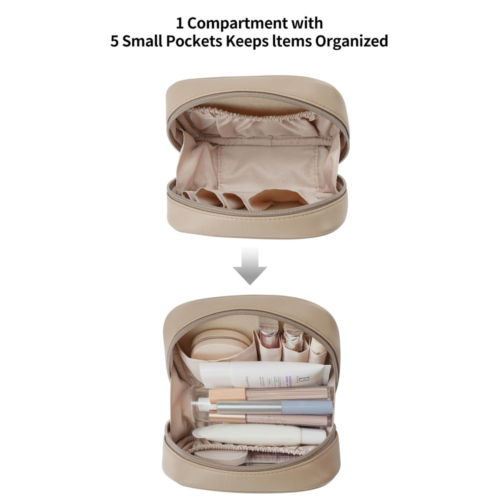 RIGHT AWAY trousse maquillage damier khaki poches intérieures, organisation claire