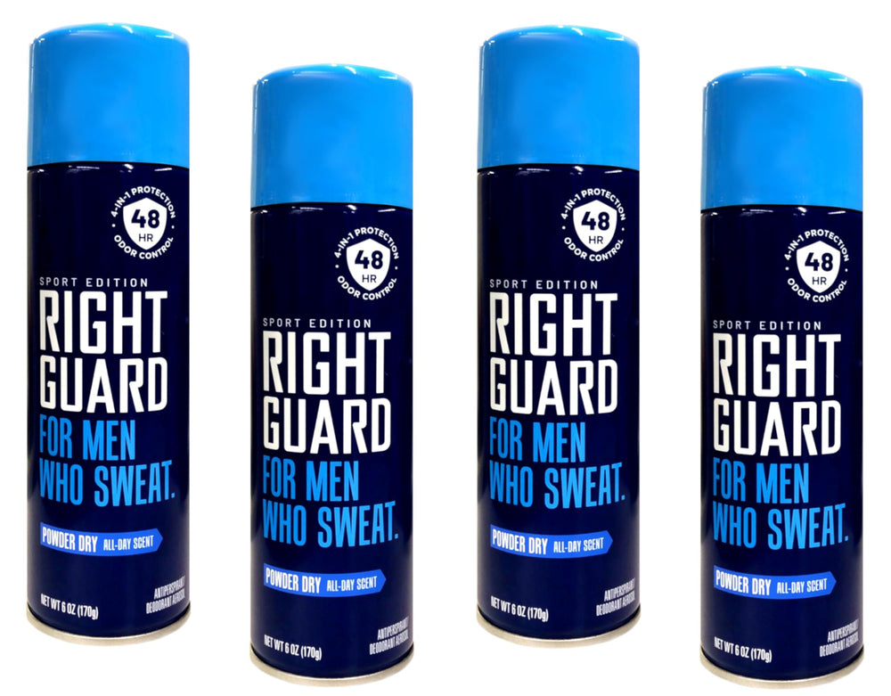 Right Guard Aérosol Sport Poudre Séche – emballage pratique et protection prolongée.