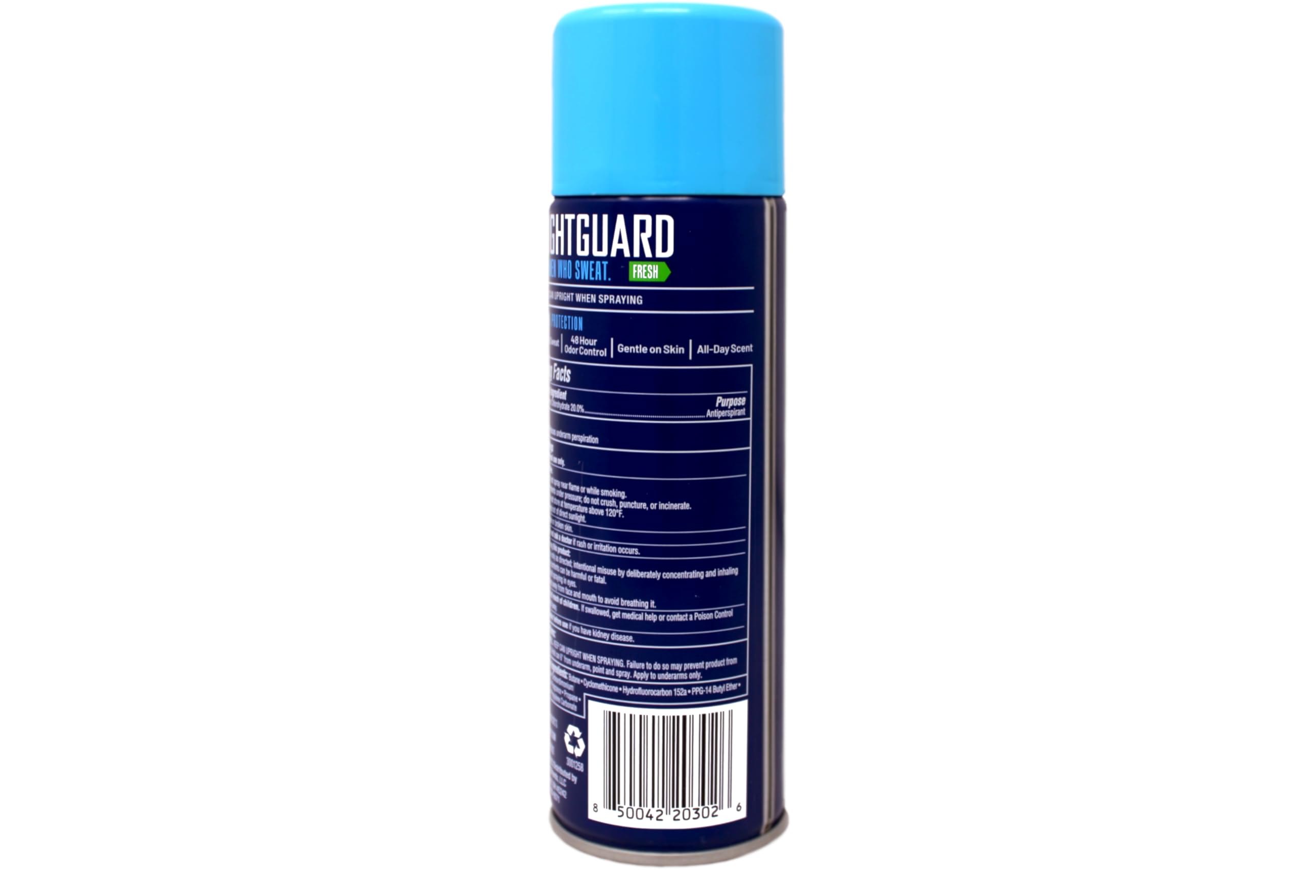 Right Guard déodorant antitranspirant Sport Frais, étiquette claire et design ergonomique.