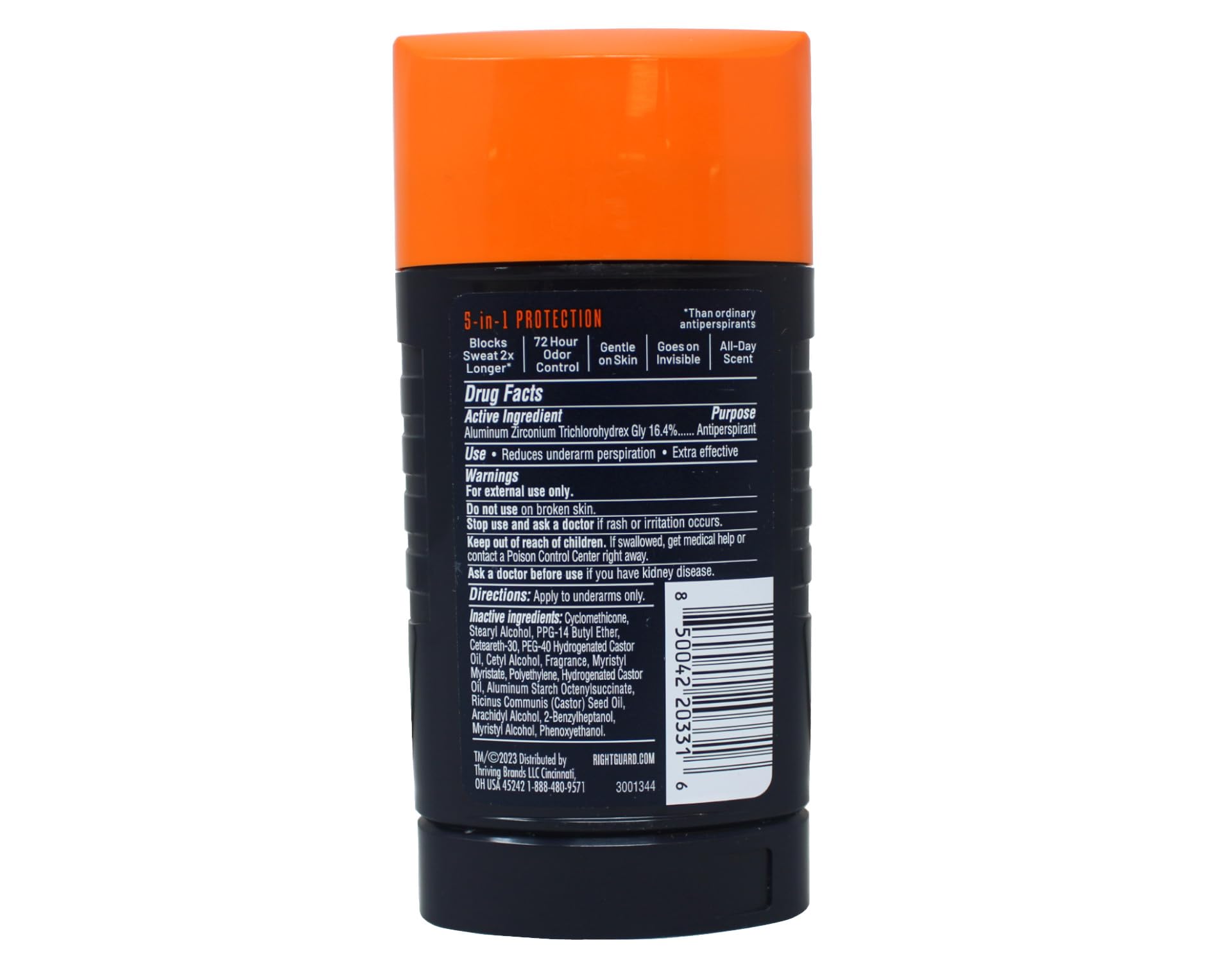 Right Guard Xtreme Defense – pack6 et emballage, format pratique pour la journée.