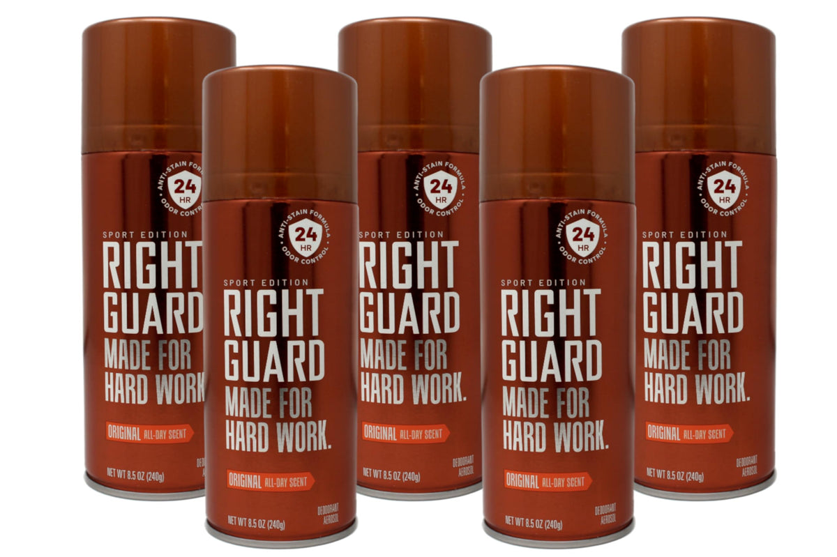 Right Guard Sport Déodorant aérosol Original – bouteille légère et pratique.