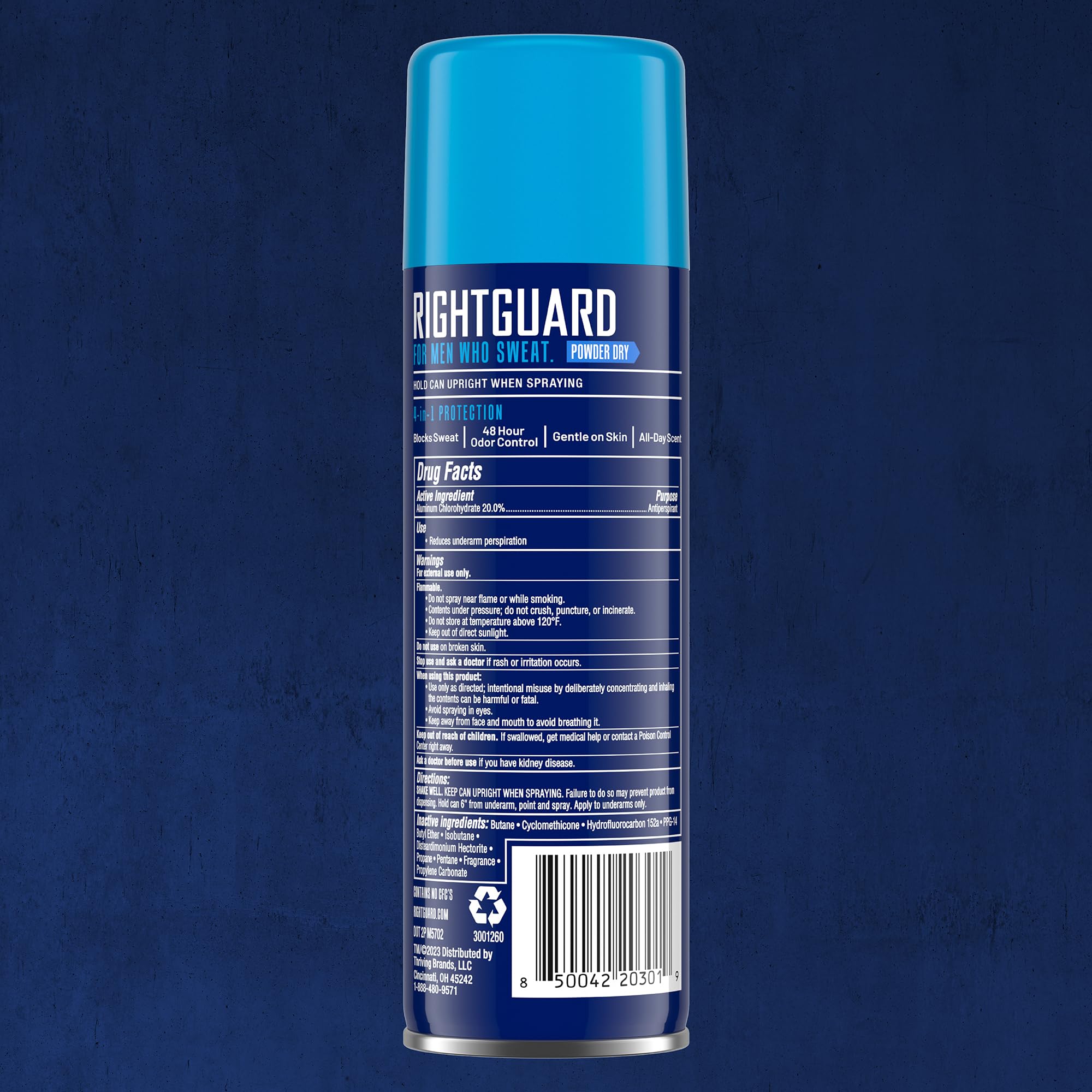 Right Guard Sport Powder Dry Scent user holding can for gym and jobsite confidence