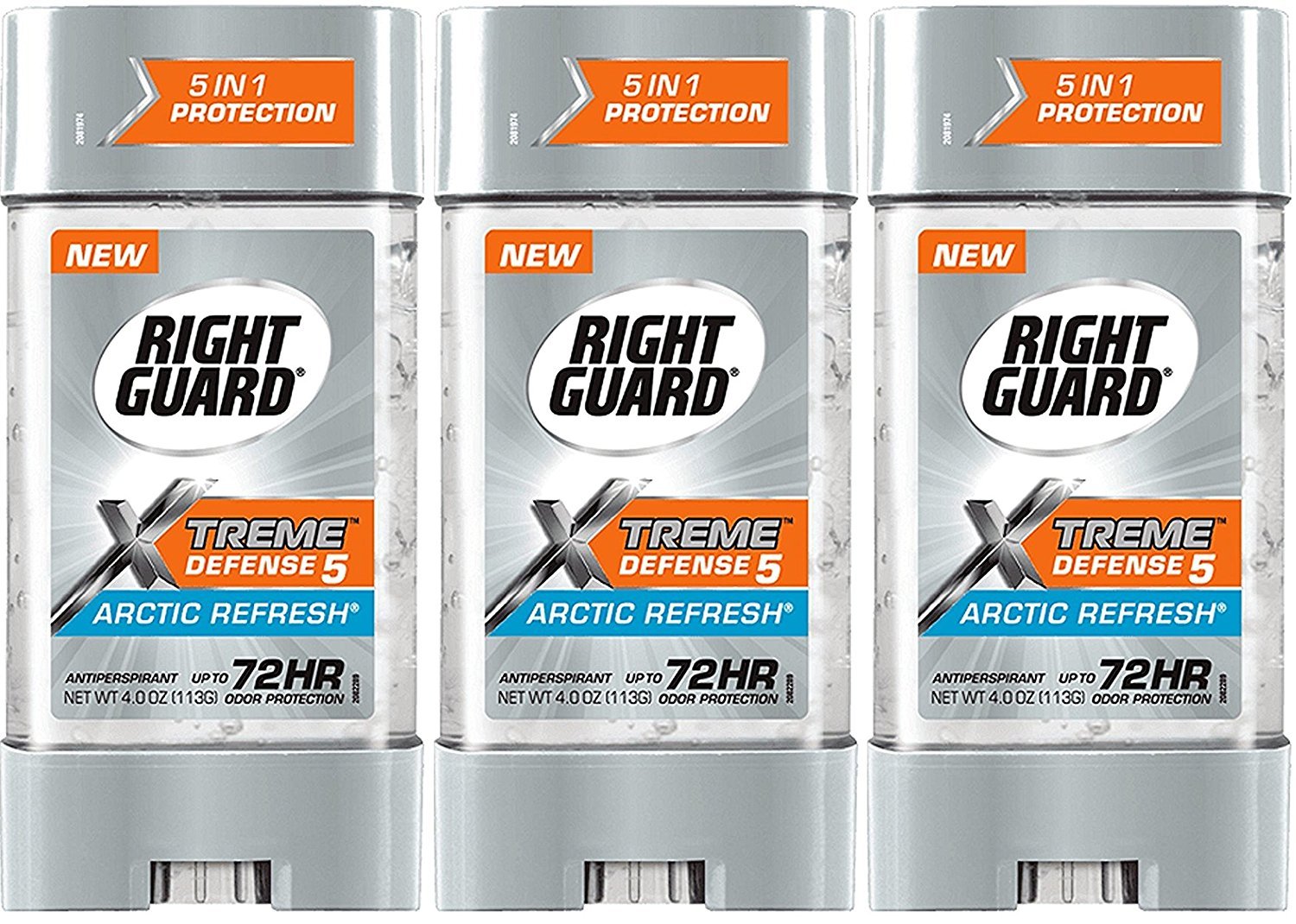 Right Guard Total Defense 5 Gel – bouteille 4 oz, rafraîchissement durable et utilisation quotidienne.