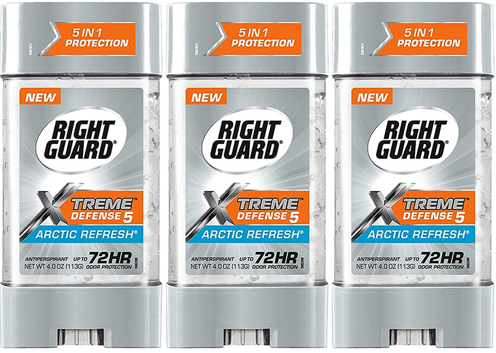 Right Guard Total Defense 5 Gel – bouteille 4 oz, rafraîchissement durable et utilisation quotidienne.