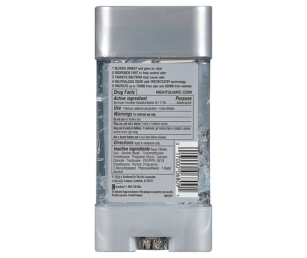 Right Guard Total Defense 5 Gel – emballage pack 3, pratique pour la journée.