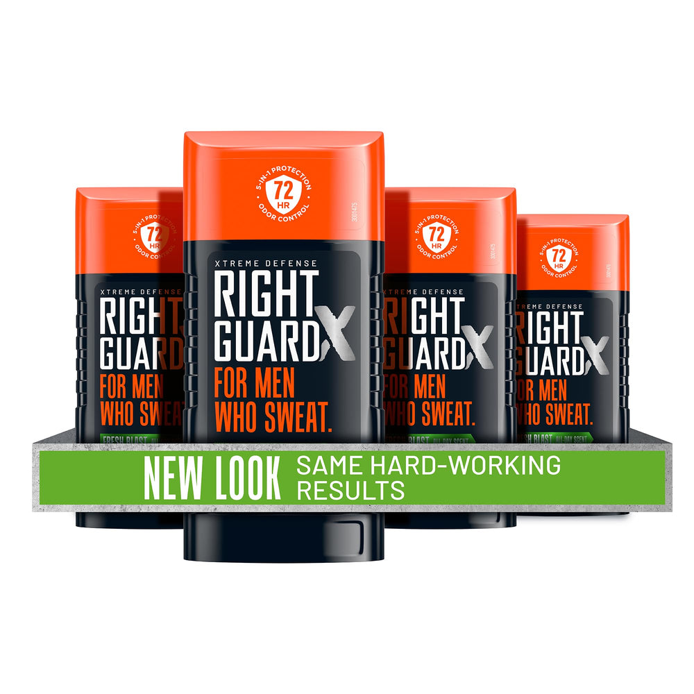 Right Guard Xtreme Defense déodorant anti-transpirant, application fluide et fraîcheur durable.
