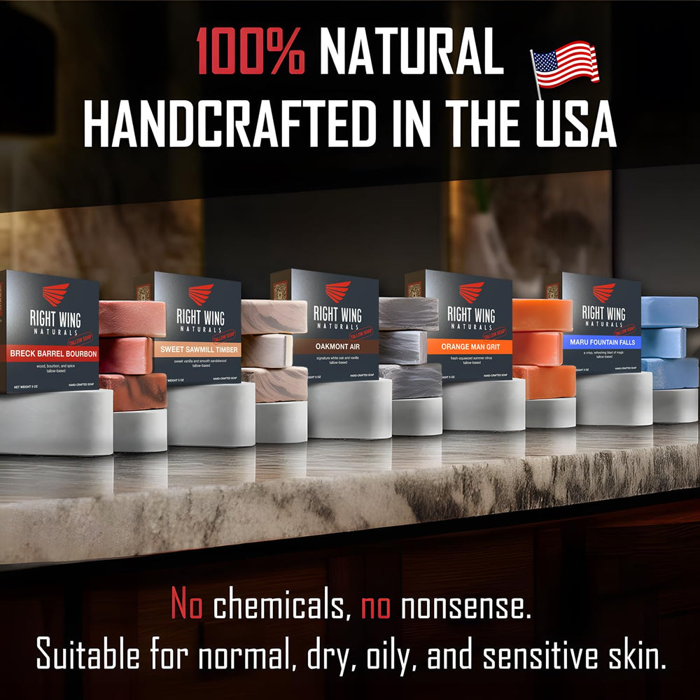 Savon bar à froid Right Wing Naturals pour homme, parfum naturel.