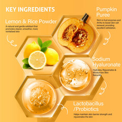 Application du masque Citrouille Enzyme RIHAKO sur le visage, soin facile.