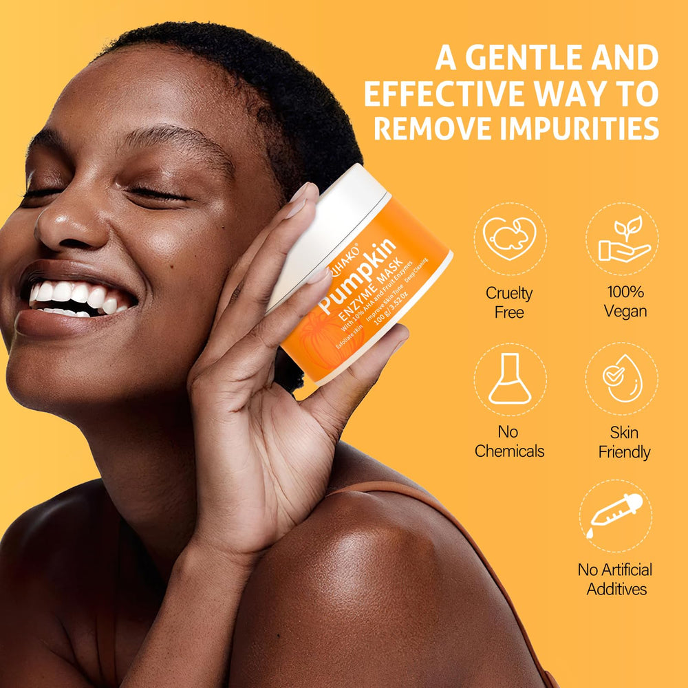 Douceur et routine hebdomadaire avec le masque Citrouille Enzyme RIHAKO.