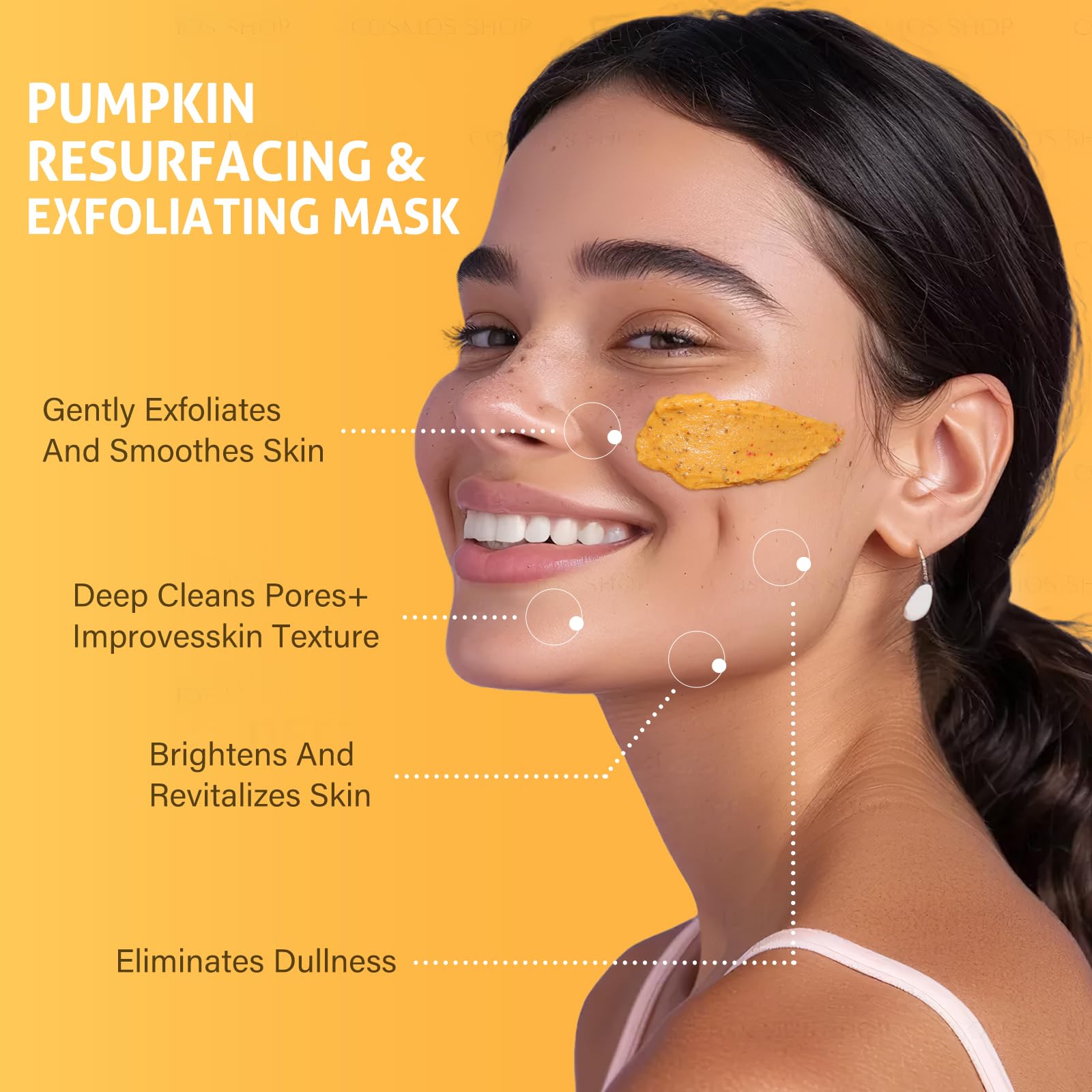 Texture crème du masque Citrouille Enzyme RIHAKO pour une application douce.