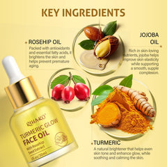 RIHAKO huile visage anti‑âge, brillance naturelle et teint clair