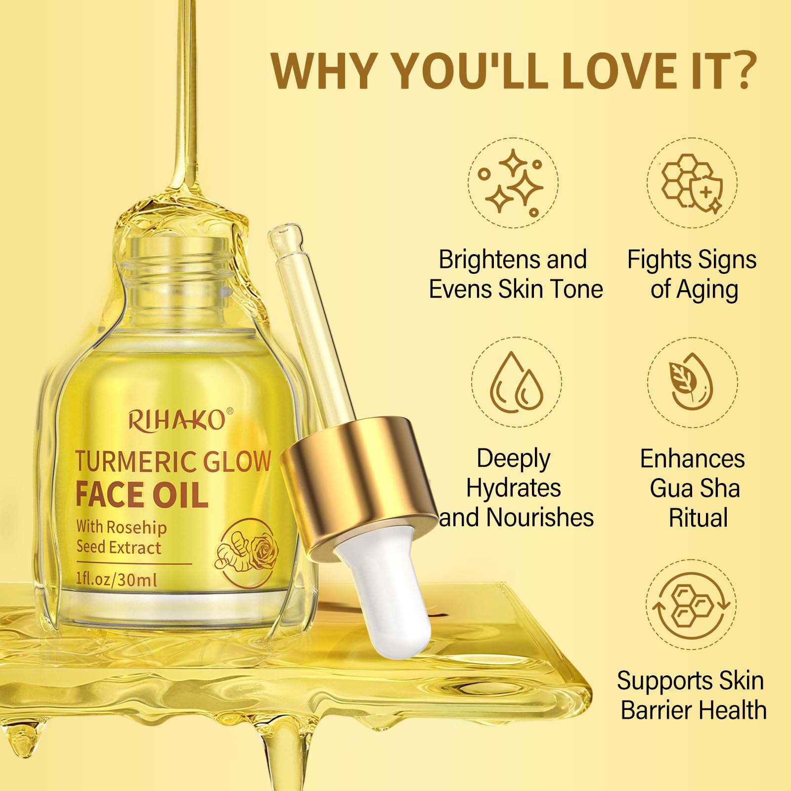 GLISSE parfaite de l'huile RIHAKO pour gua sha