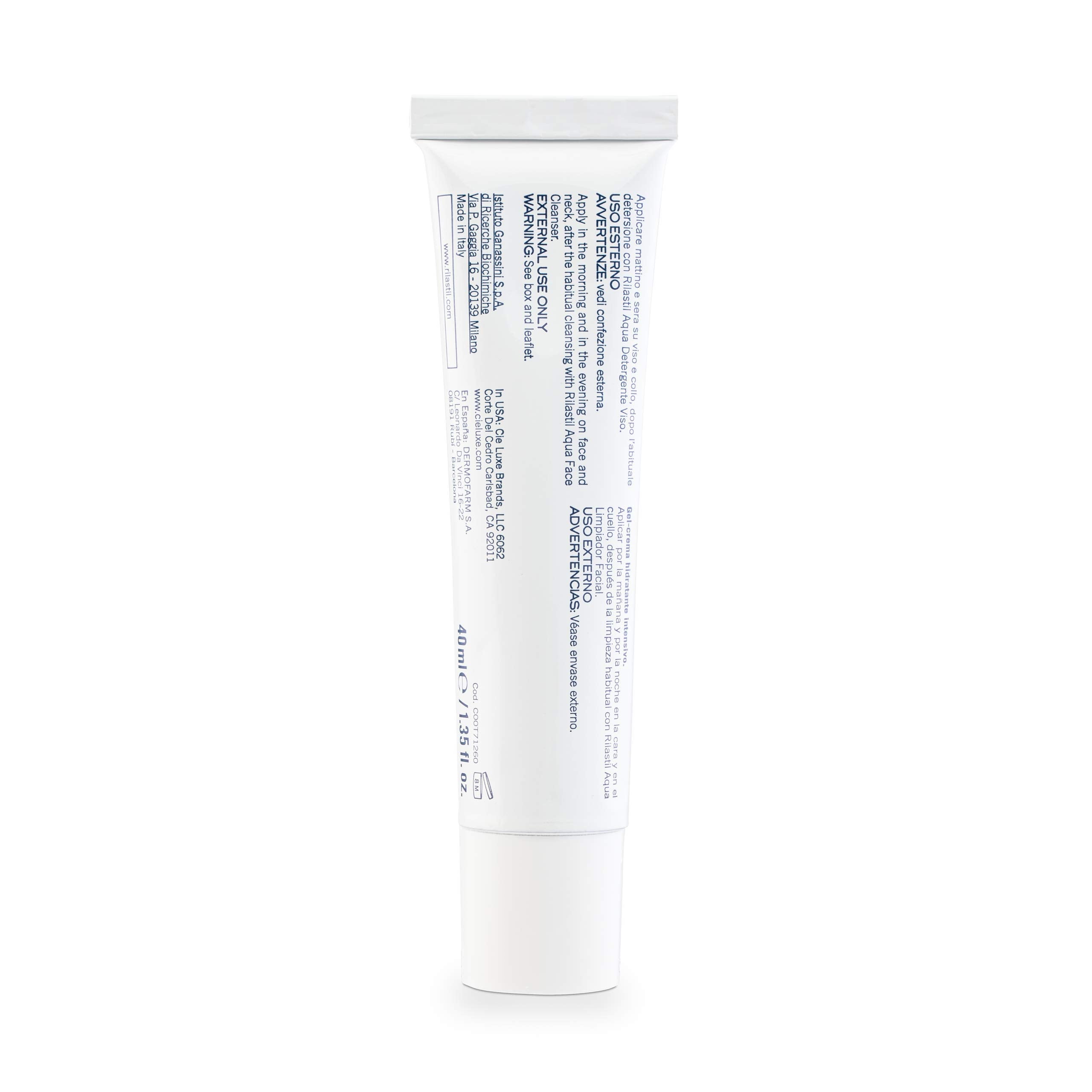 Texture gel-crème légère de Rilastil Aqua Intense pour hydratation durable.