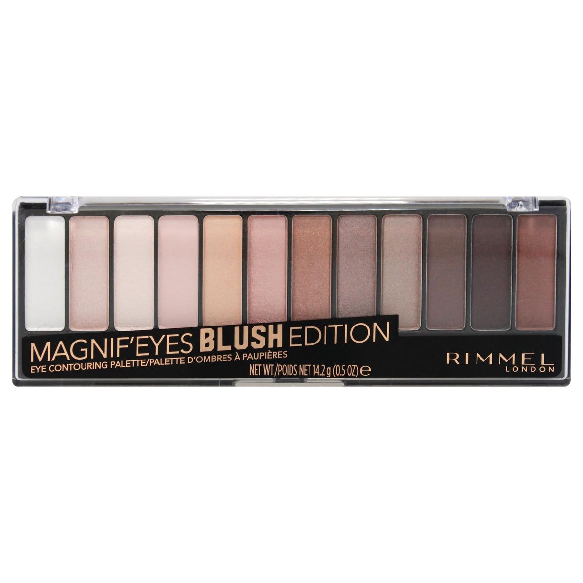 Palette Magnif’Eyes de Rimmel vue fermée pour des looks polyvalents.