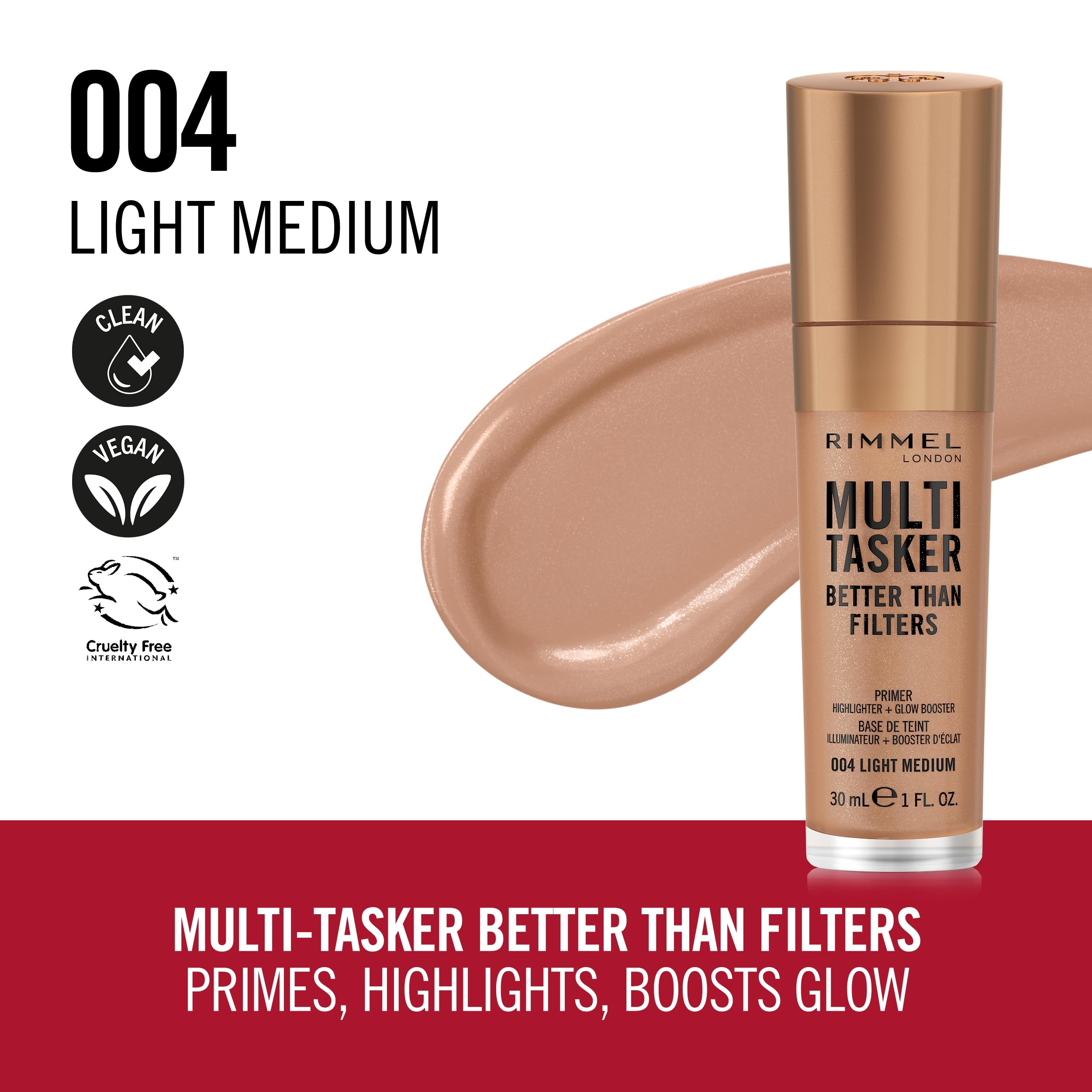 Rimmel Multi-Tasker boosteur-d-eclat: effet lumineux durable sur la peau.
