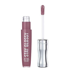 Rimmel Stay Glossy montre la bouteille-brillance pour un éclat durable.