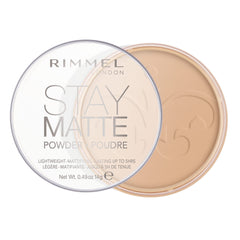 Rimmel Stay Matte poudre pressée Sandstorm, fini mat naturel sur peau