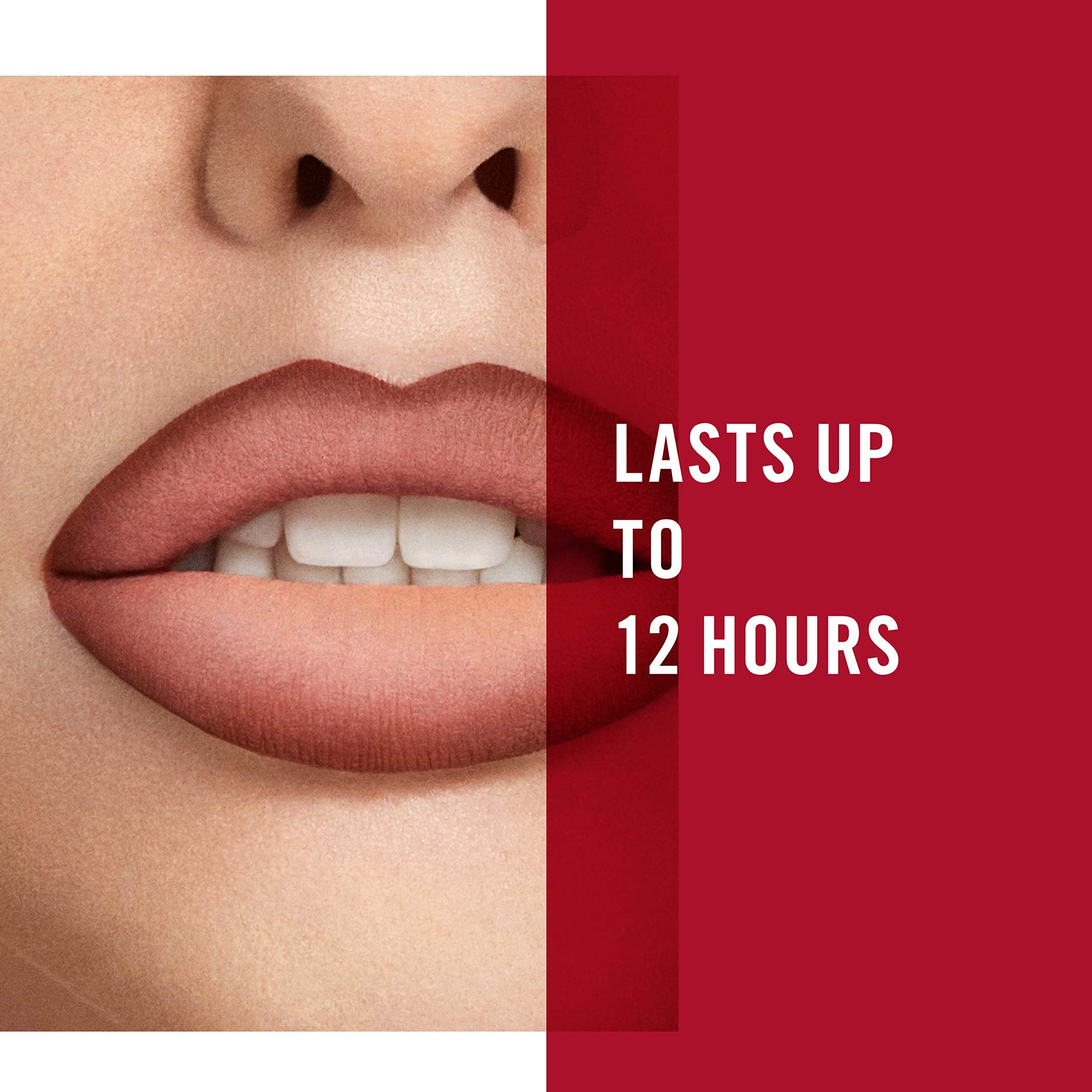 Rimmel Tenue Matte Rouge Liquide – formule végane respectueuse des lèvres.