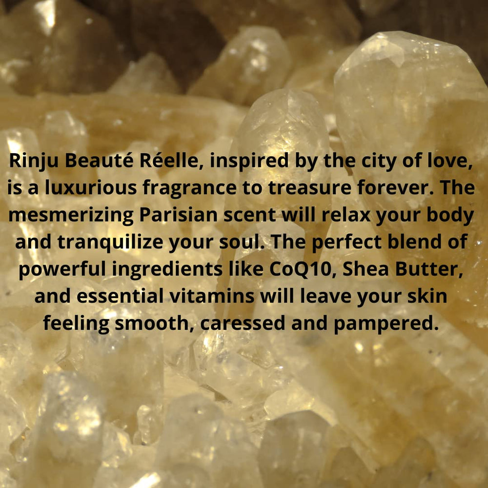 Rinju Beauté Réelle application quotidienne sur mains et corps.