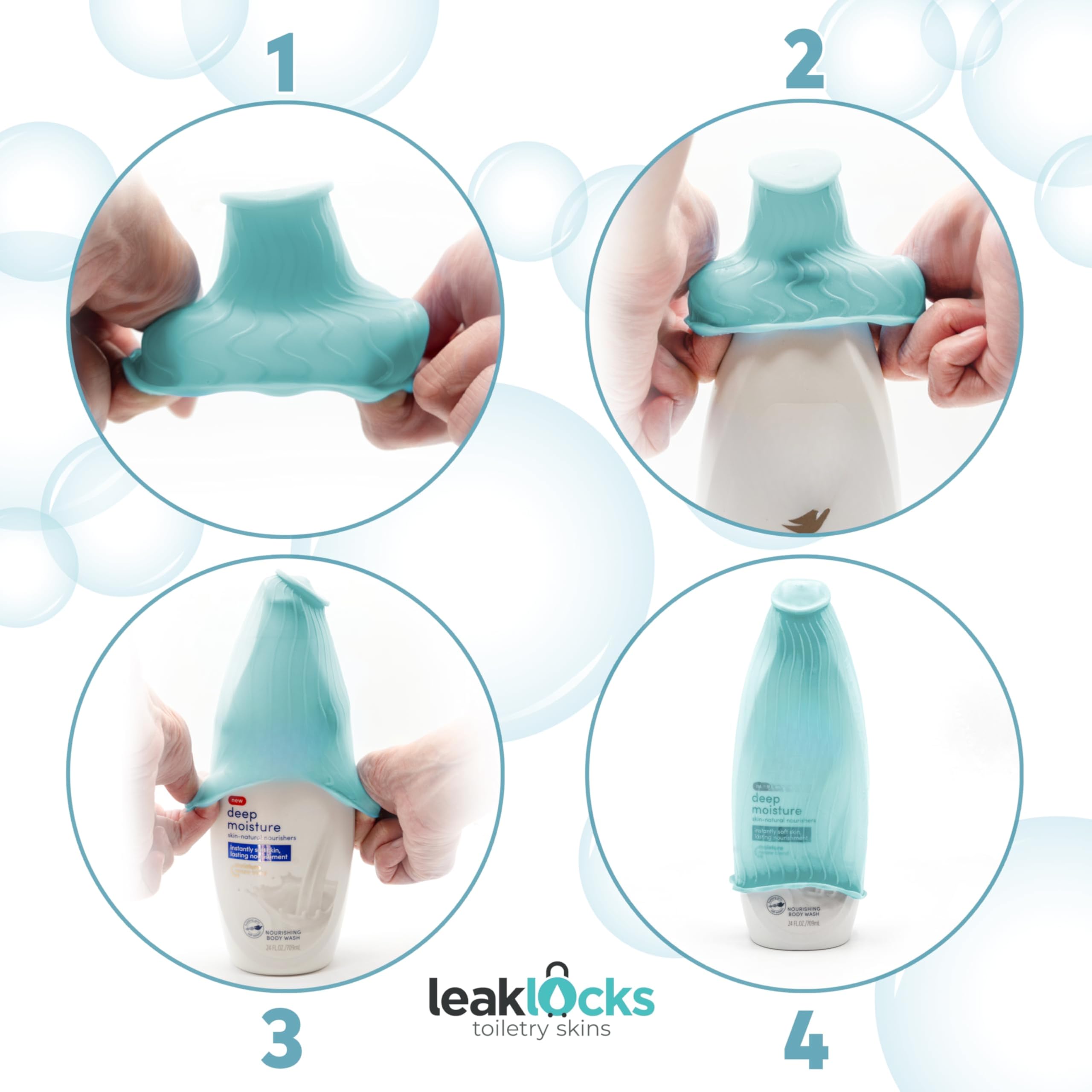 Rinseroo LeakLocks caoutchouc thermoplastique durable, résistance lors des trajets en avion et train