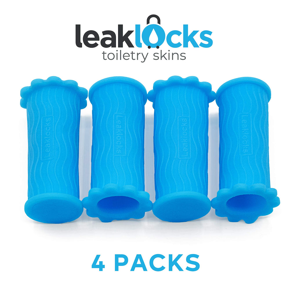 Rinseroo LeakLocks Toiletry Skins facilite l'organisation en voyage et réduit les fuites.