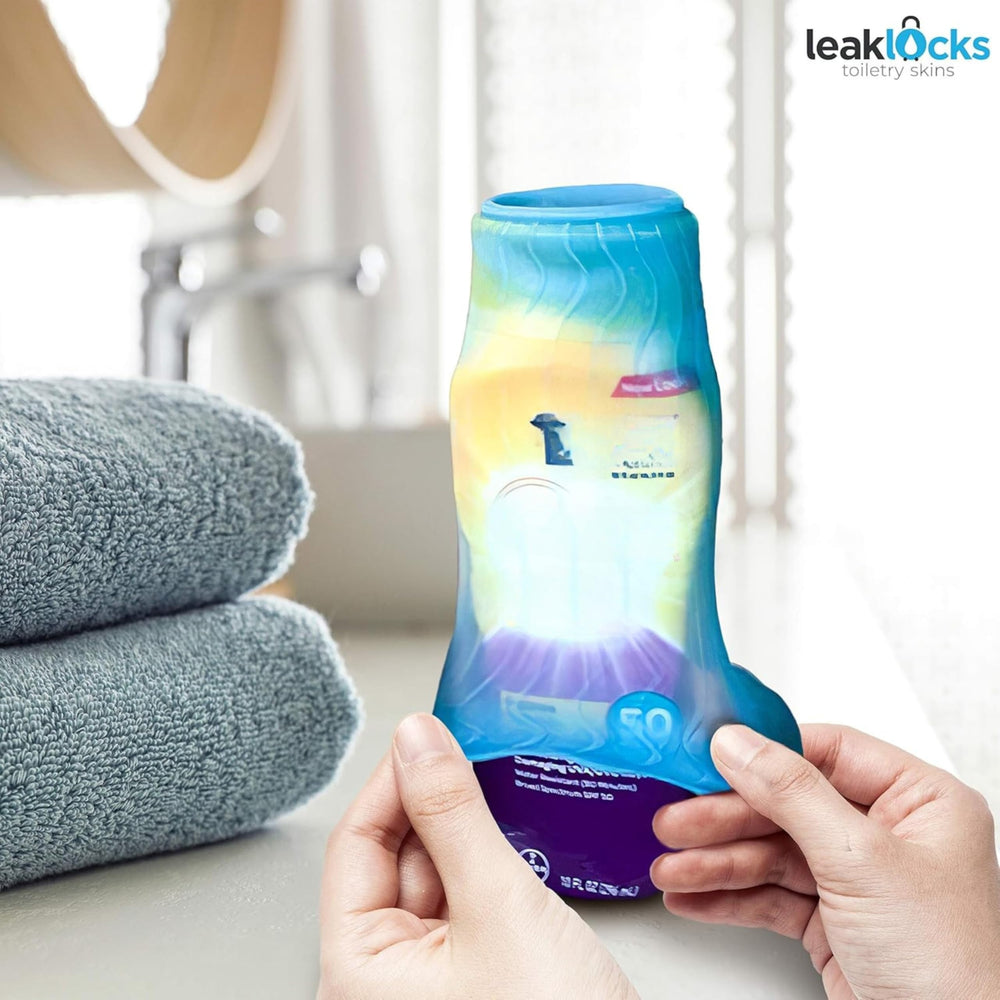 Rinseroo LeakLocks Toiletry Skins garantit une protection anti-fuite en valise.