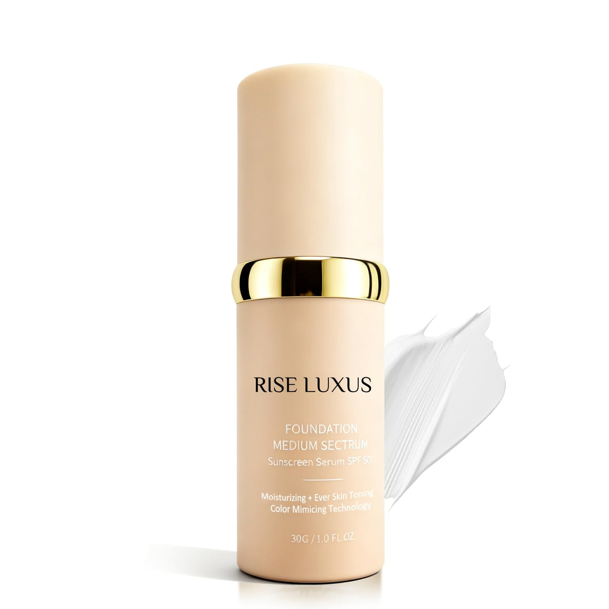 Rise Luxus Ultrablend – bouteille fond de teint 4-en-1 pour un teint naturel