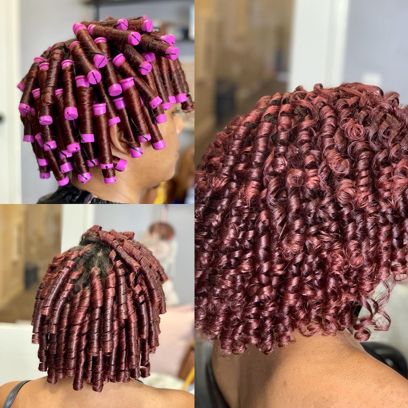 Riseety ensemble 40 rouleaux perm violet kit tout-en-un maison.