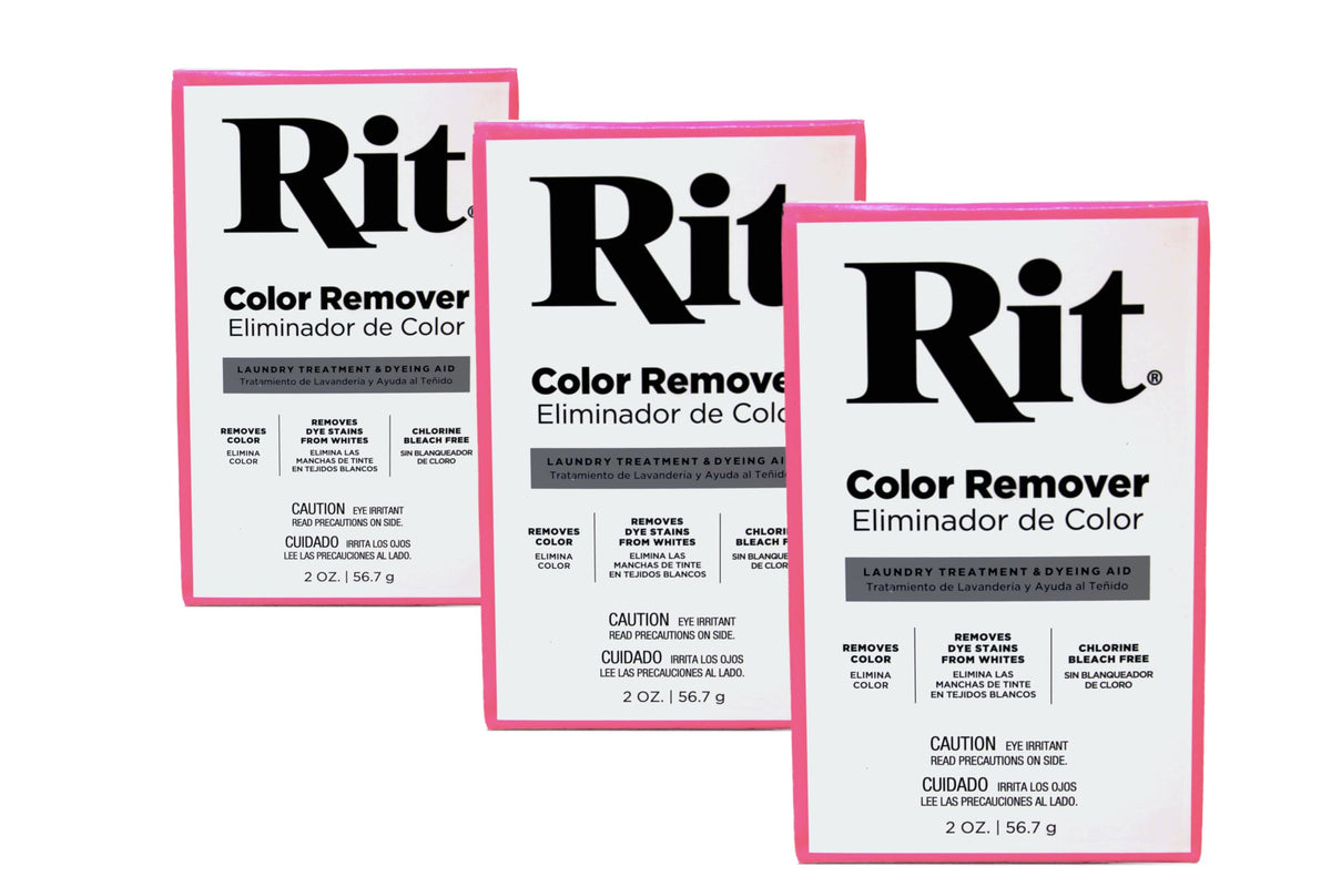 Rit détacheur couleur en poudre – bouteille montrée, facilite le traitement des tissus.