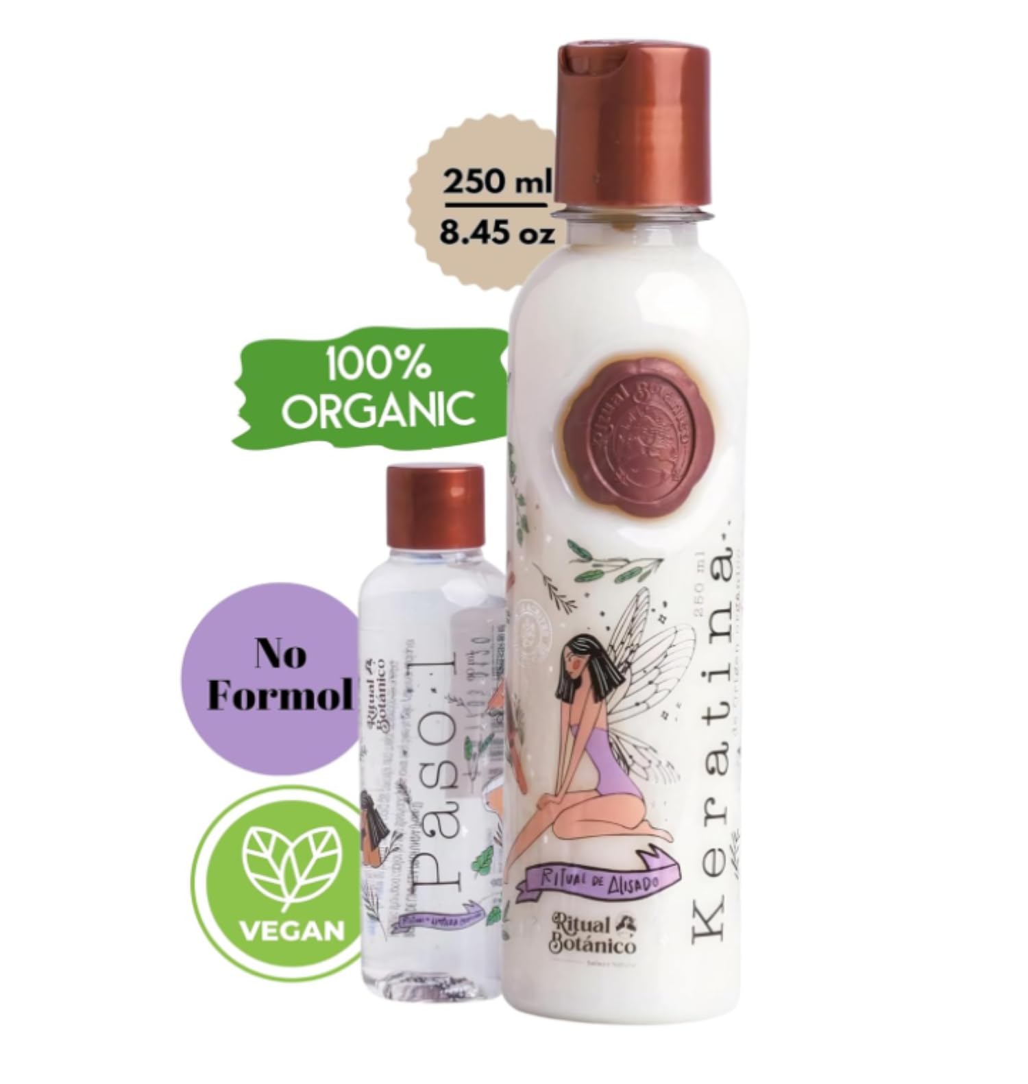 Ritual Botanico Kératine Organique, cheveux brillants et soyeux après traitement.