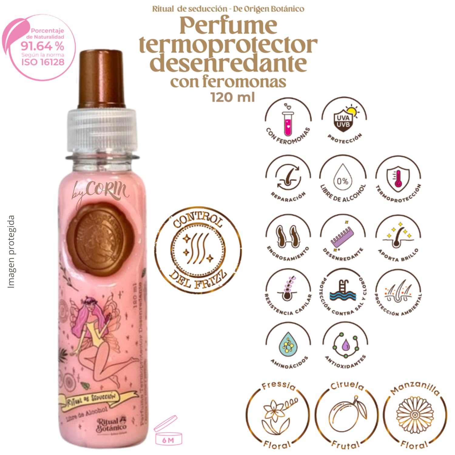 Ritual Botanico Seduction Rose hair perfume bottle with easy, long-lasting fragrance.