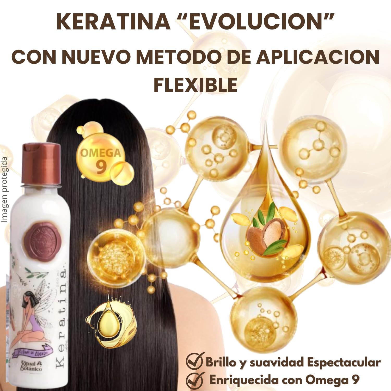 Ritual Botanico Kératine Organique, étiquette naturelle, sécurité sans formol pour cheveux sensibles.