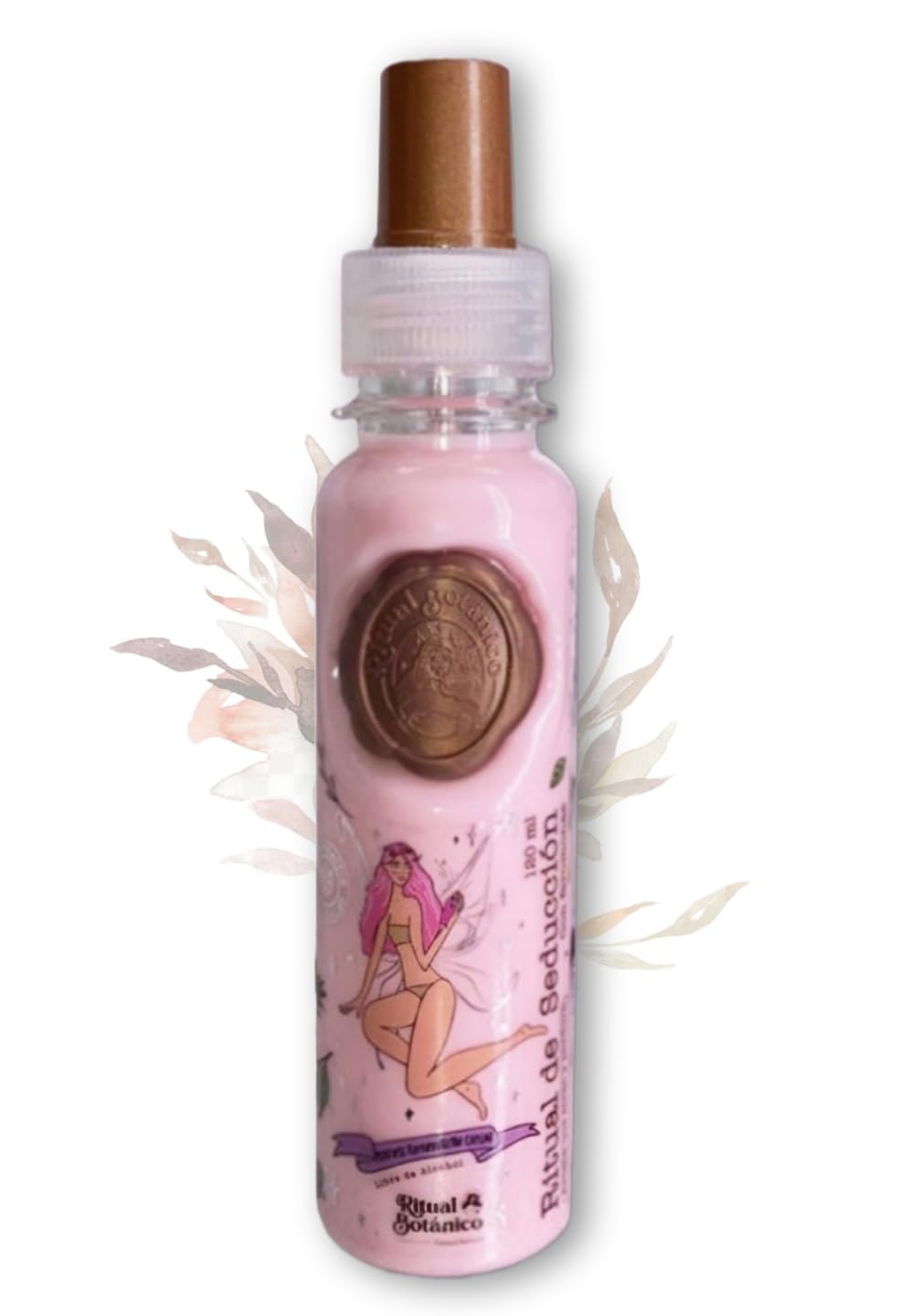 Ritual Botanico Termoprotector: bouteille rose, protection thermique et douceur pour les cheveux.