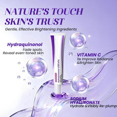 Rivocoda Hydraquinonol crème, aperçu avant/après et éclat naturel.