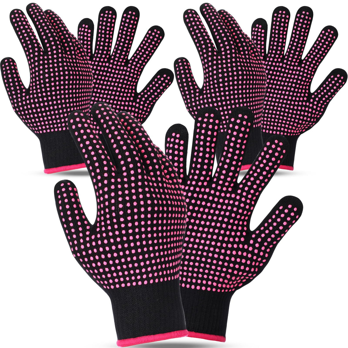 Gants Riyiper anti-chaleur pour sublimation avec poignets rose, protection fiable.