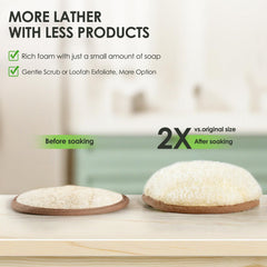 RIYNIBIY eponge-luffa-flexible : s’adapte aux contours pour une exfoliation complète.