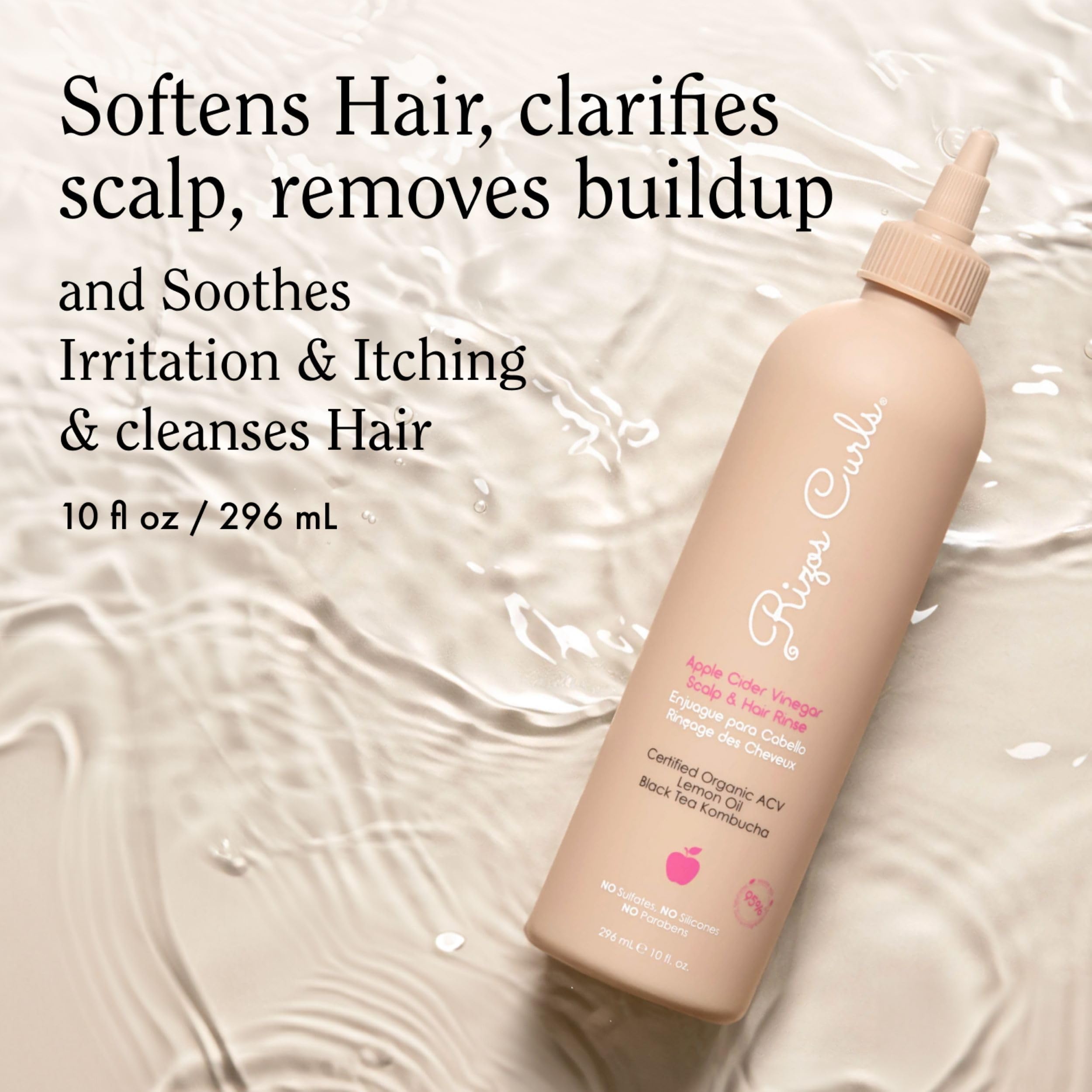 Rizos Curls application sur le cuir chevelu, distribution homogène.