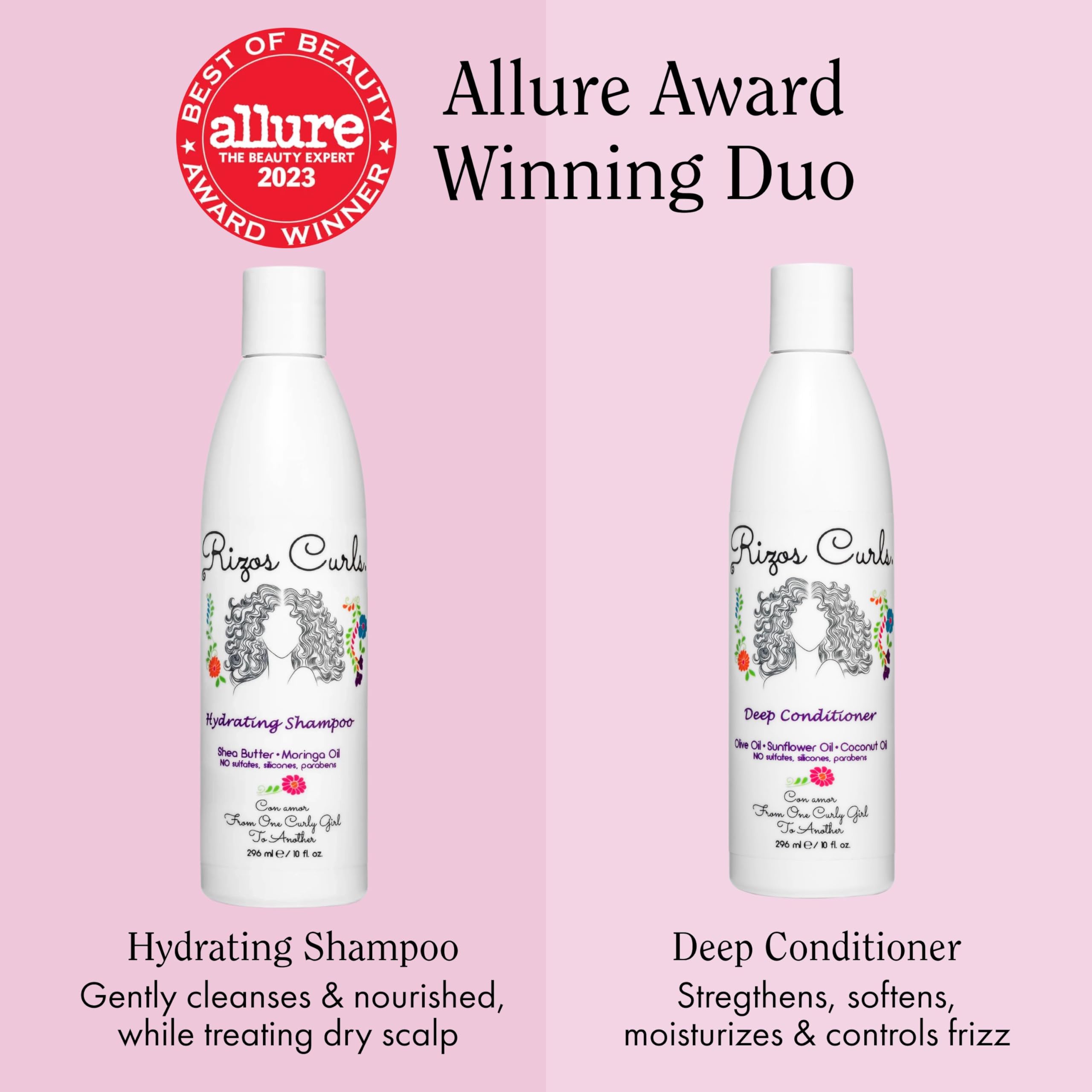 Après-shampoing profond démêlant Rizos Curls, mélange crème et soin nourrissant.