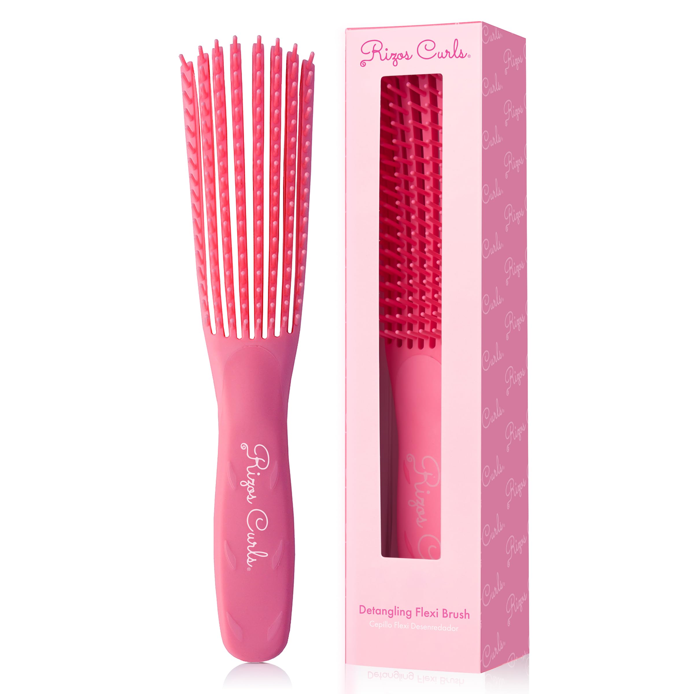 Brosse Rizos Curls Flexi Demelante rose pour demeler en douceur les boucles