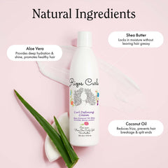 Cheveux ondulés après utilisation de Rizos Curls, boucles bien définies et brillantes.