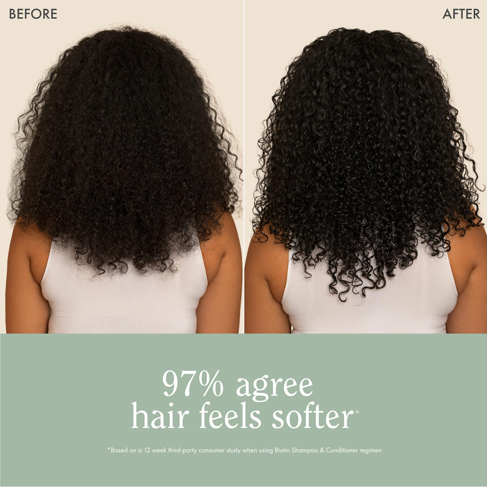 Rizos Curls Biotin Conditionneur — douceur et hydratation renforçant les cheveux.