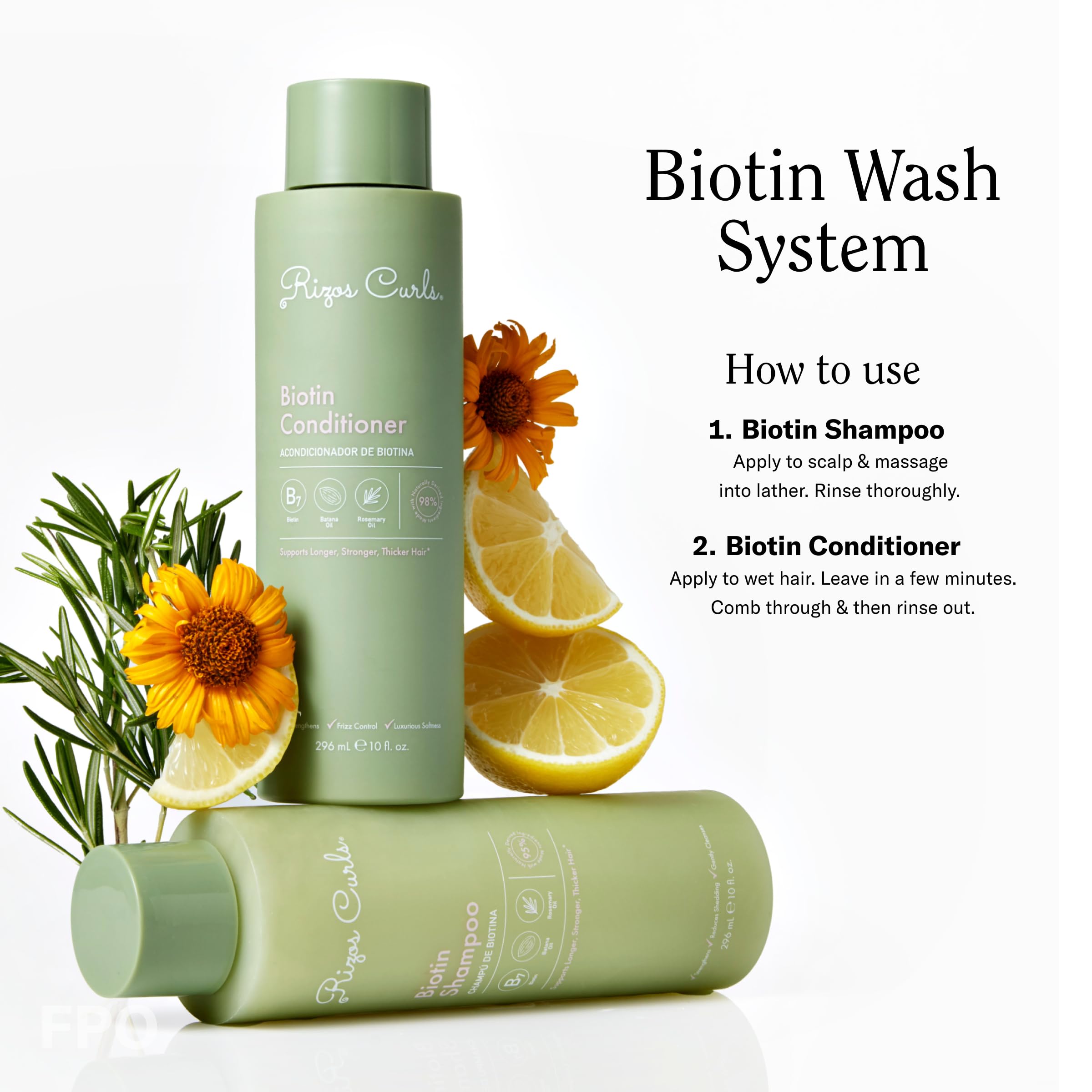 Rizos Curls Biotin Conditionneur — convient à toutes textures: boucles, raides et ondulés.