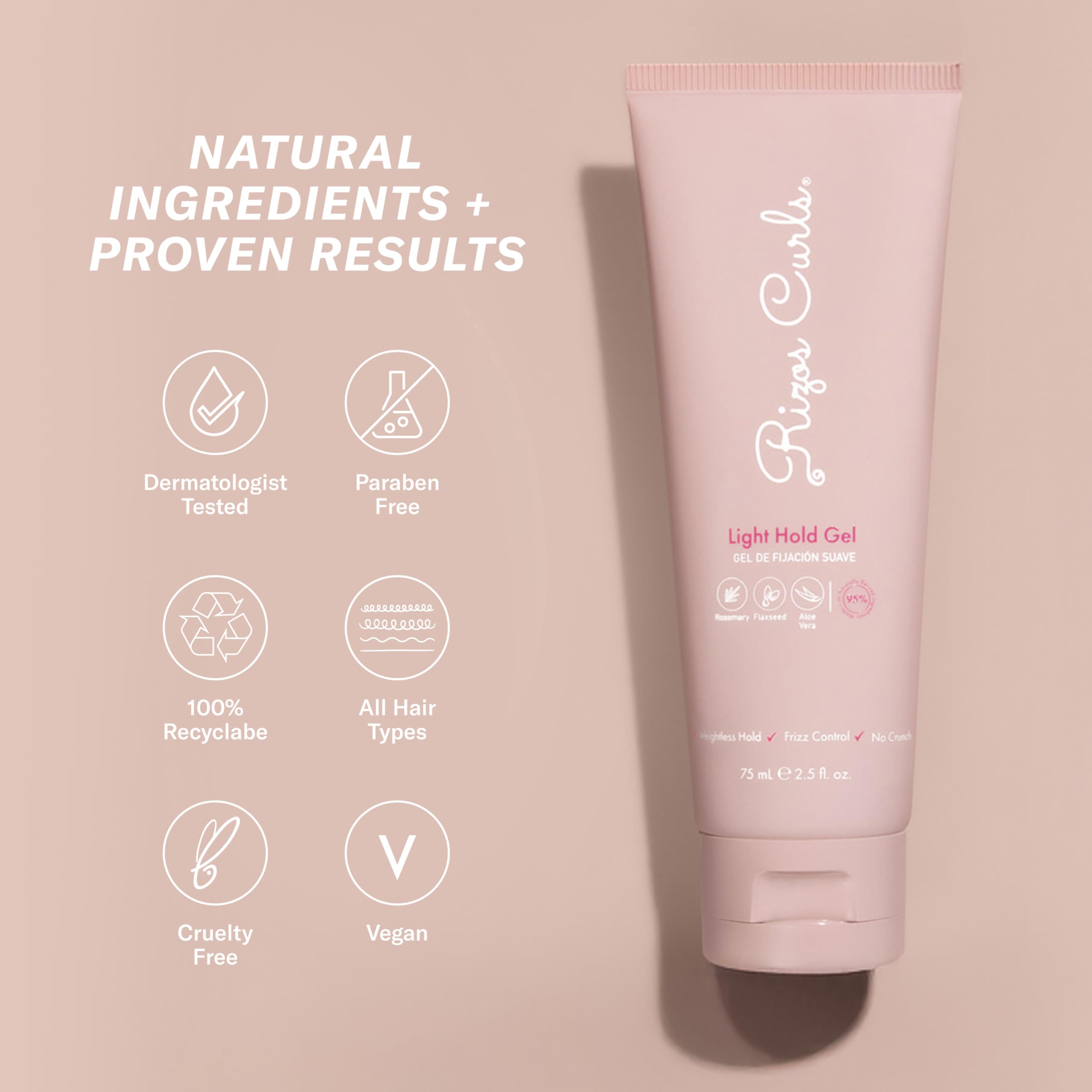 Rizos Curls Gel application rapide adaptée à diverses coiffures.