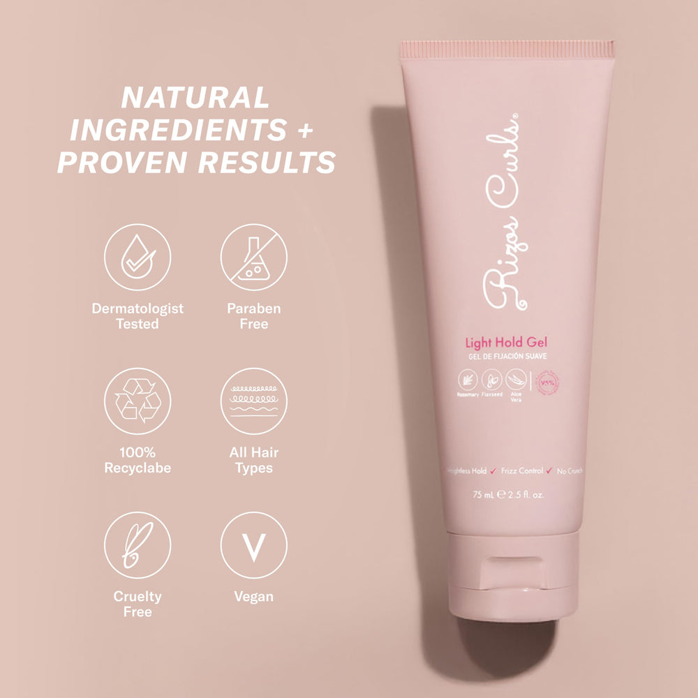 Rizos Curls Gel application rapide adaptée à diverses coiffures.
