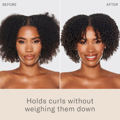Rizos Curls Gel brillance naturelle sur cheveux texturés sans effet lourd.