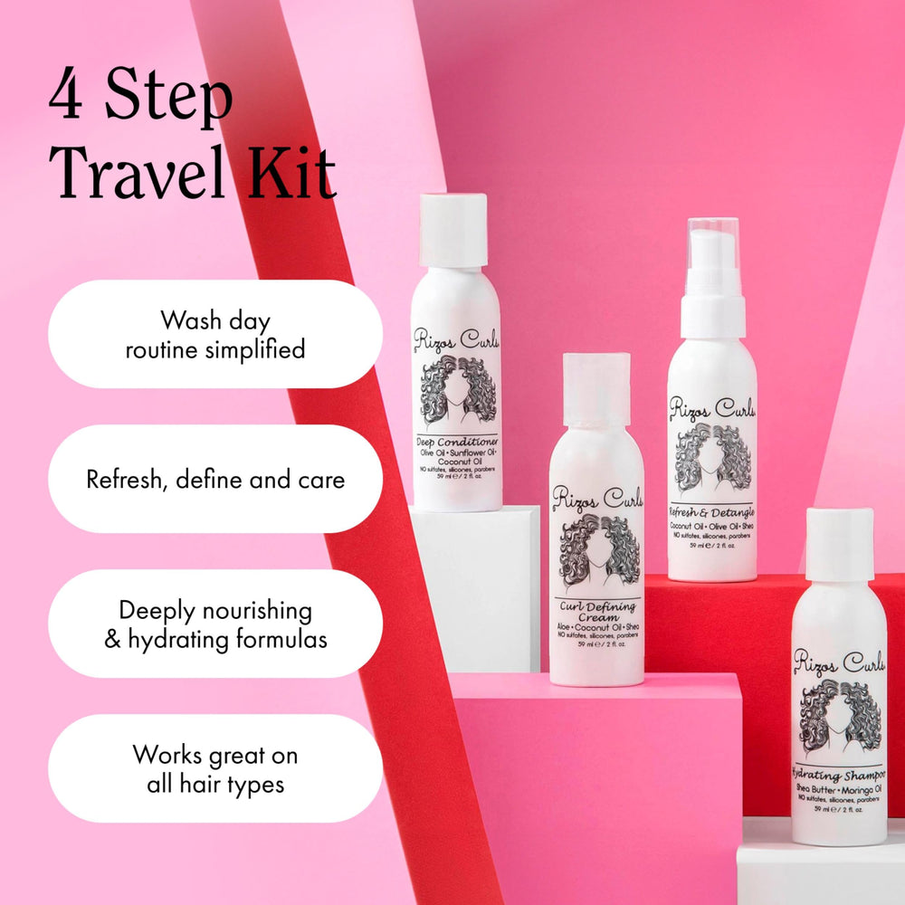 Rizos Curls kit voyage 4 étapes, routine complète en déplacement.