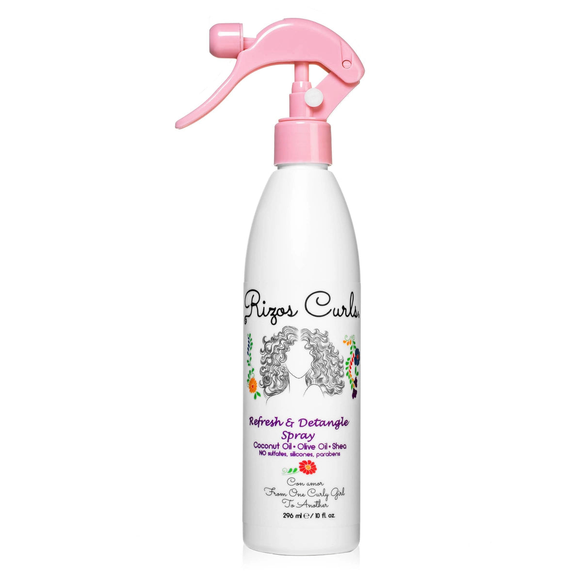 Rizos Curls Refresh & Detangle Spray — bouteille pratique démêle et rafraîchit les boucles